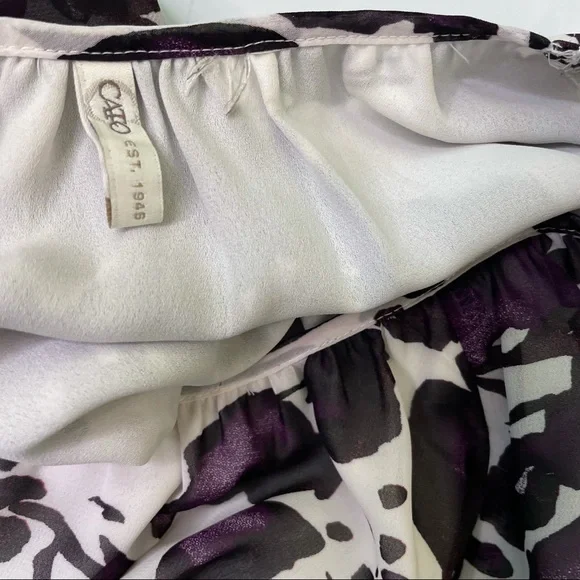 Cato Purple White Floral Long Sleeve Top - Picture 7 of 7